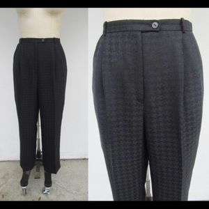 Vintage High Waist Pleated Black Trousers size 14
